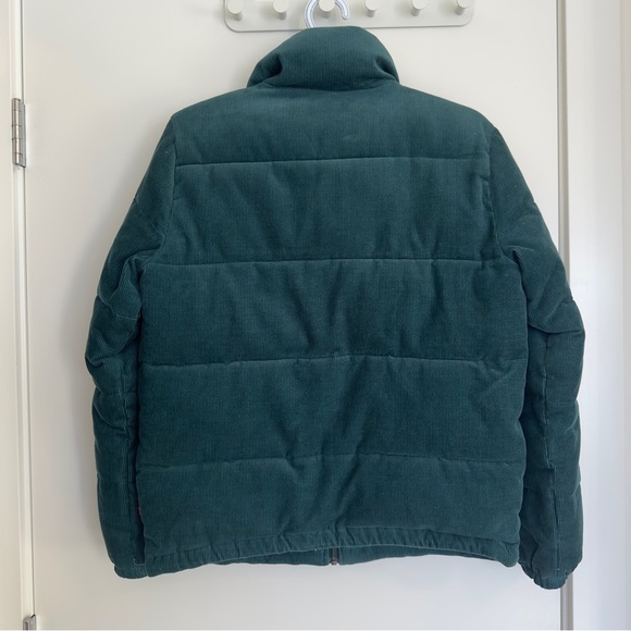 Levis LINED CORDUROY ZIP UP PUFFER JACKET IN TEAL - Picture 4 of 11